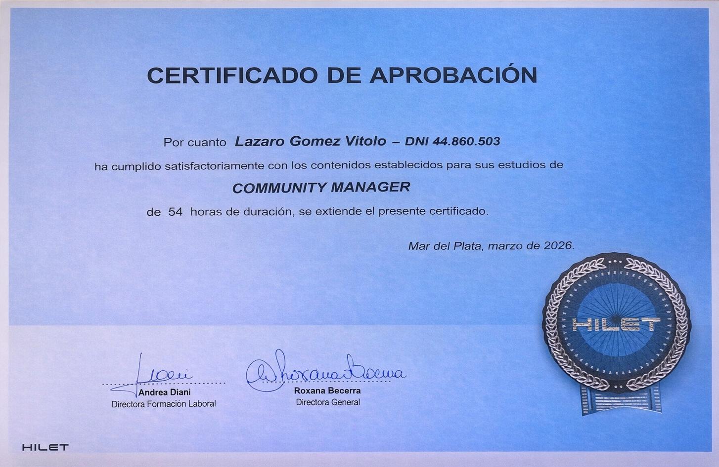 Certificate