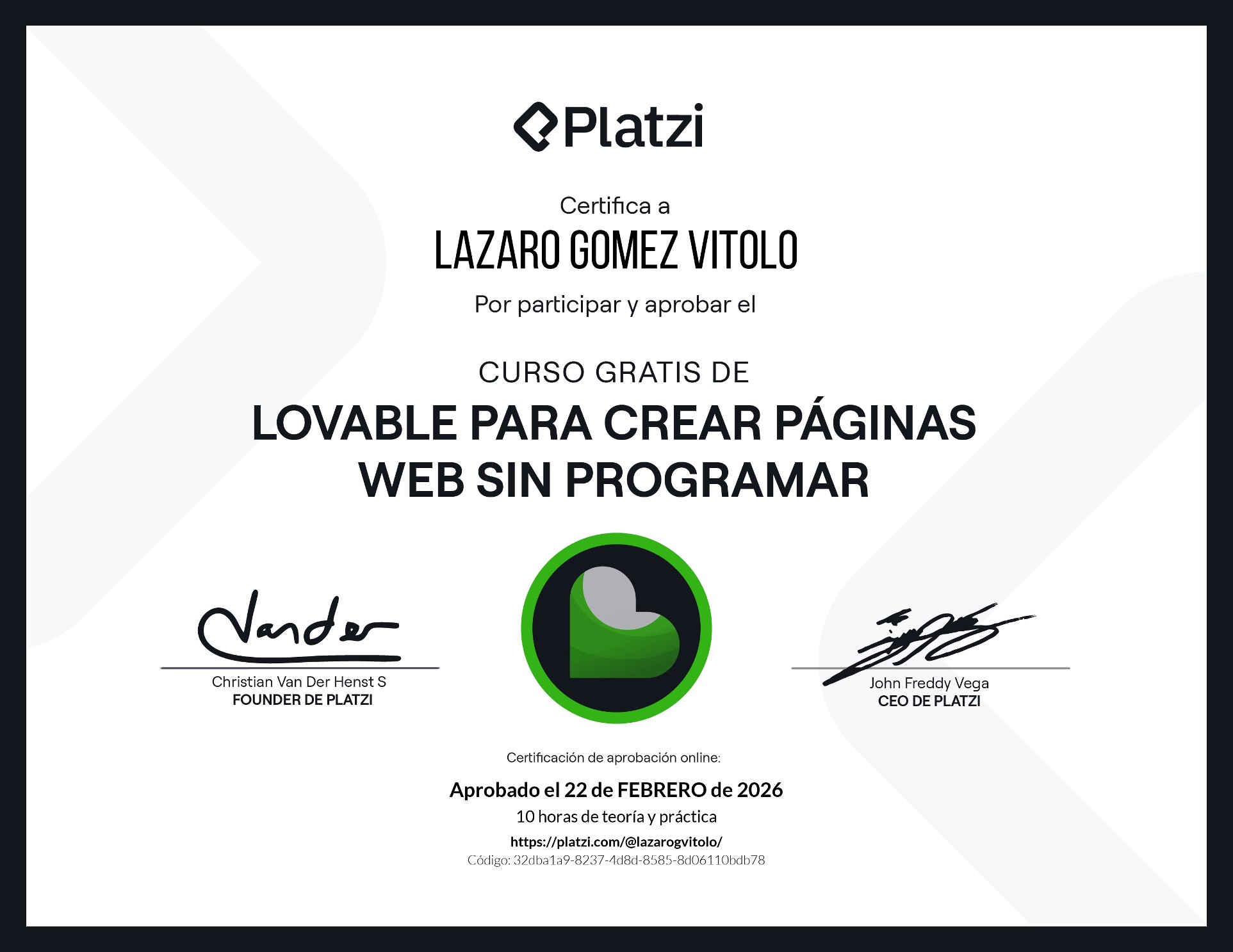 Certificate